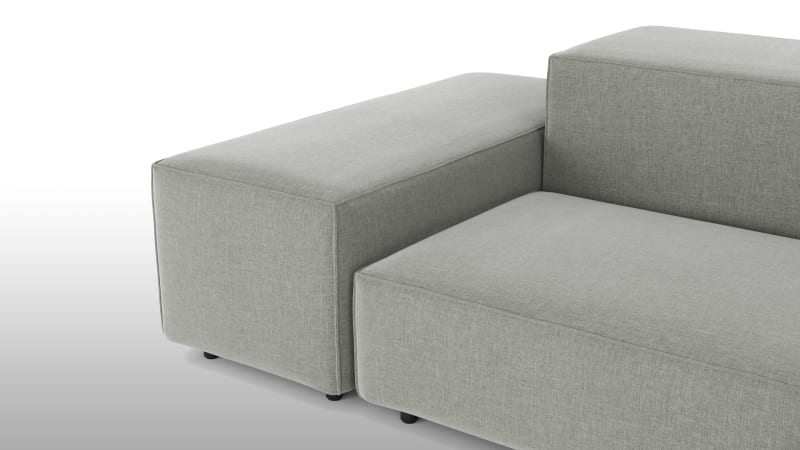 Extrasoft Sectional Sofa, Large Left Corner, Soft Gray Brushed Weave