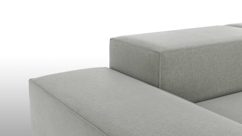Extrasoft Sectional Sofa, Large Left Corner, Soft Gray Brushed Weave