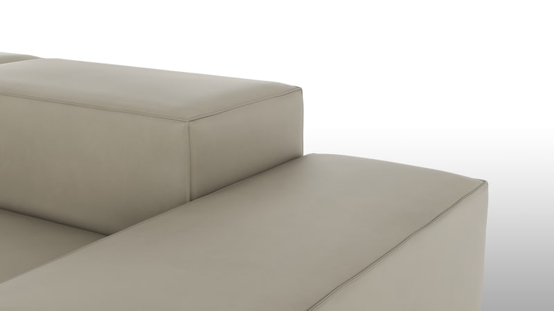 Extrasoft Sectional Sofa, Large Right Corner, Beige Gray Vegan Leather