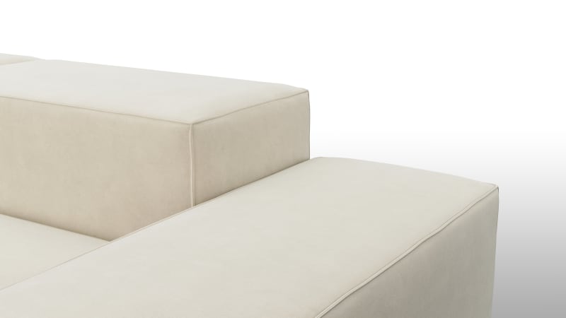 Extrasoft Sectional Sofa, Large Right Corner, Eggshell Vegan Suede