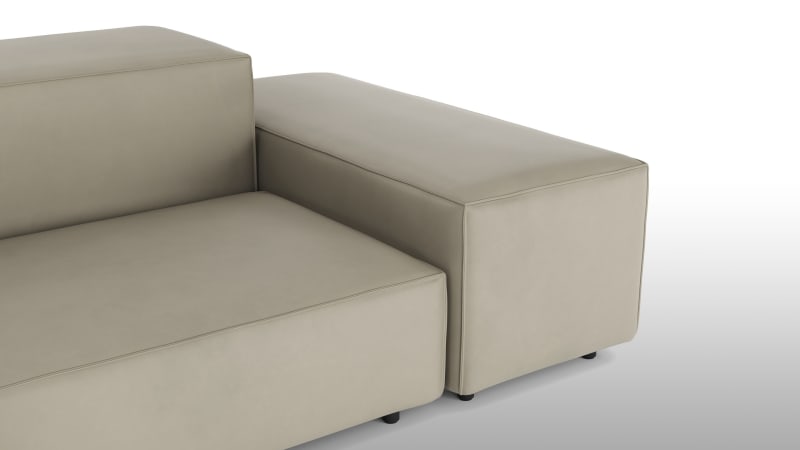 Extrasoft Sectional Sofa, Left Corner, Beige Gray Vegan Leather