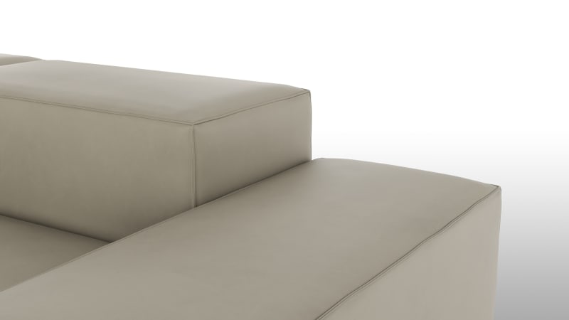 Extrasoft Sectional Sofa, Left Corner, Beige Gray Vegan Leather