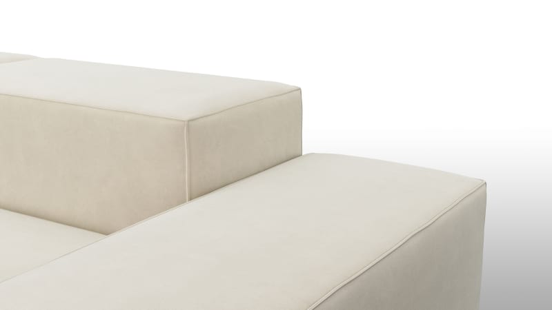 Extrasoft Sectional Sofa, Left Corner, Eggshell Vegan Suede