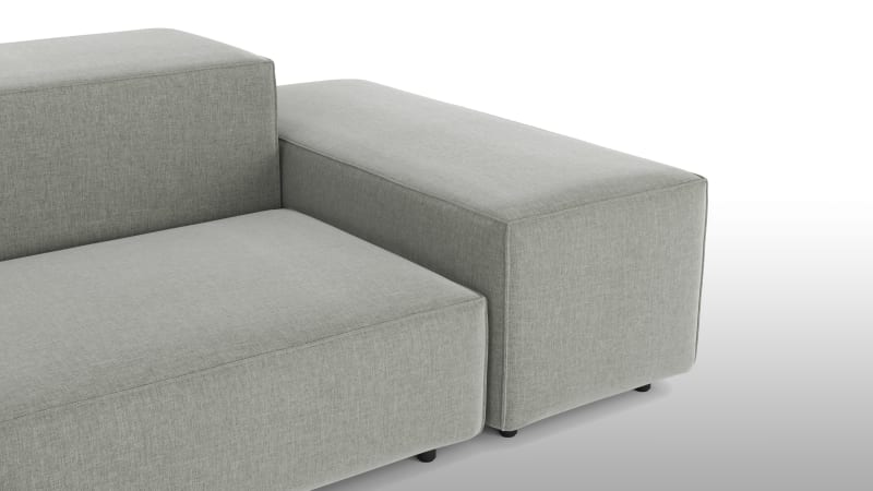 Extrasoft Sectional Sofa, Left Corner, Soft Gray Brushed Weave