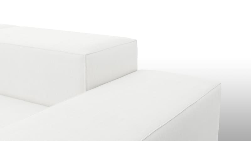 Extrasoft Sectional Sofa, Left Corner, White Linen