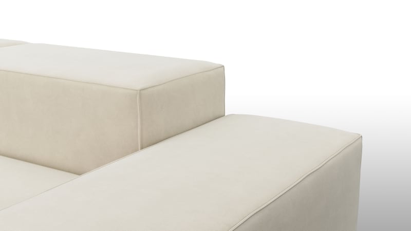 Extrasoft Sectional Sofa, Open End Sofa, Left, Eggshell Vegan Suede