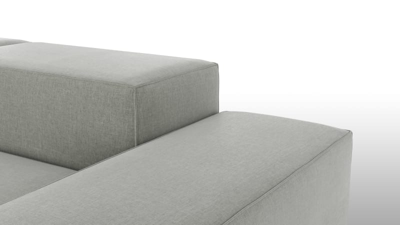 Extrasoft Sectional Sofa, Open End Sofa, Left, Soft Gray Brushed Weave