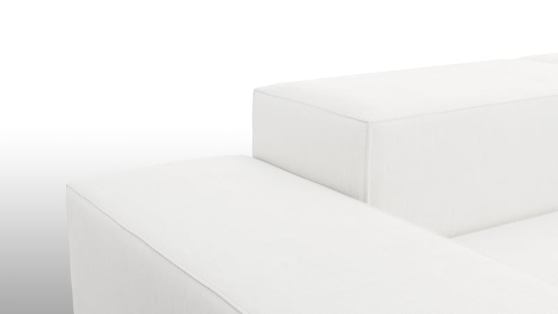 Extrasoft Sectional Sofa, Open End Sofa, Right, White Linen