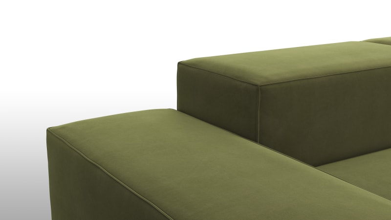 Extrasoft Sectional Sofa, Right Corner, Spruce Luxe Velvet