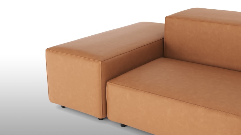 Extrasoft Sectional Sofa, Right Corner, Tan Vegan Leather