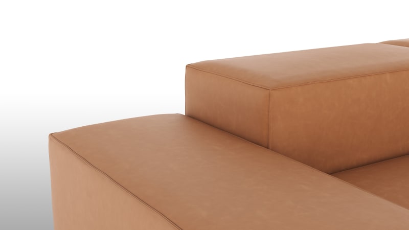 Extrasoft Sectional Sofa, Right Corner, Tan Vegan Leather