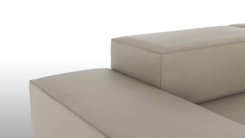 Extrasoft Sectional Sofa, Three Seater Sofa, Left, Beige Gray Vegan Leather
