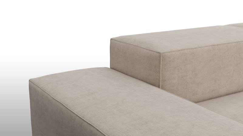 Extrasoft Sectional Sofa, Three Seater Sofa, Left, Biscotti Brushed Weave