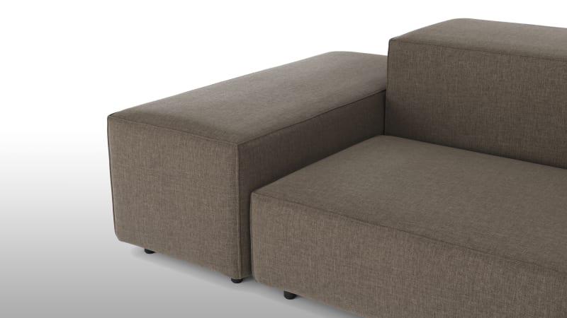 Extrasoft Sectional Sofa, Three Seater Sofa, Left, Coffee Brushed Weave