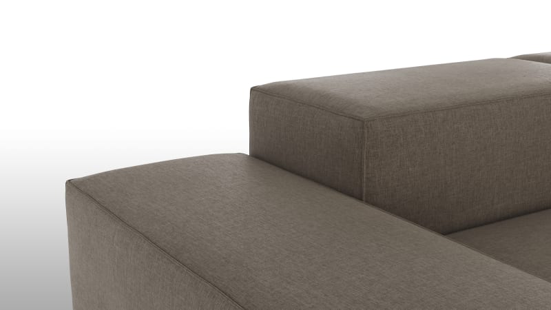 Extrasoft Sectional Sofa, Three Seater Sofa, Left, Coffee Brushed Weave