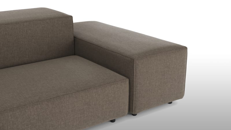 Extrasoft Sectional Sofa, Three Seater Sofa, Right, Coffee Brushed Weave