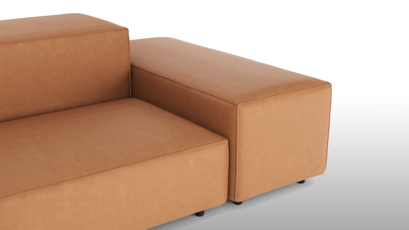 Extrasoft Sectional Sofa, Three Seater Sofa, Right, Tan Vegan Leather