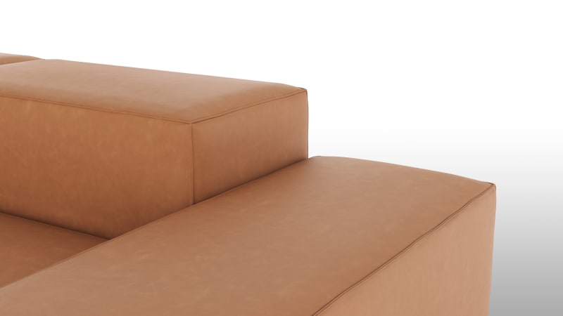 Extrasoft Sectional Sofa, Three Seater Sofa, Right, Tan Vegan Leather