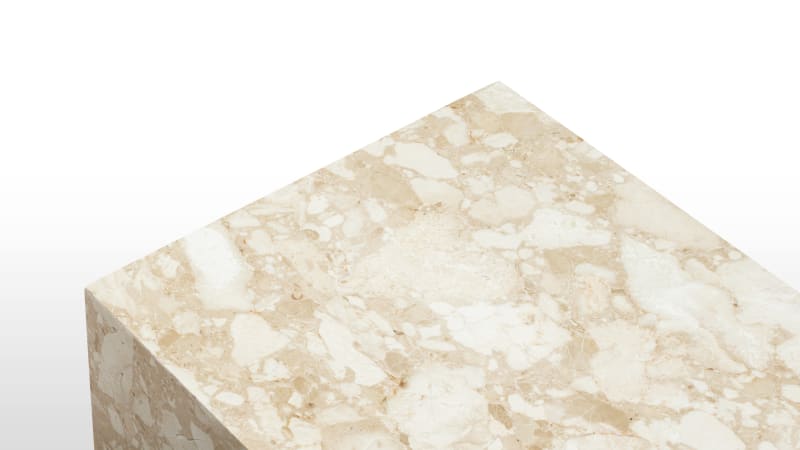 Plinth Short Side Table, Kunis Breccia Marble