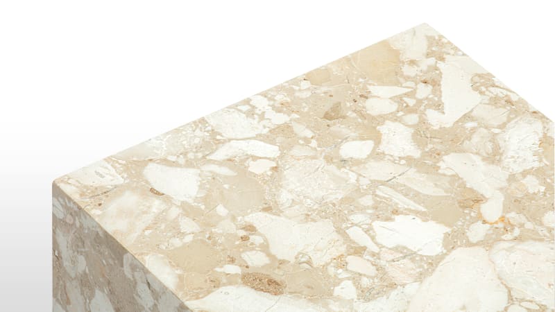 Plinth Side Table, Kunis Breccia Marble