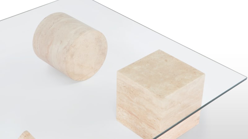Metafora Coffee Table, Travertine