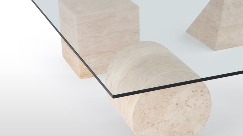 Metafora Coffee Table, Travertine