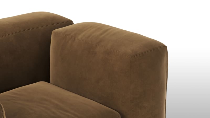 Le Mura Lounge Armchair, Brown Vegan Suede