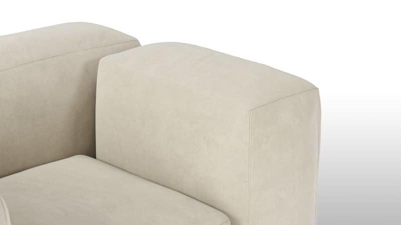 Le Mura Lounge Armchair, Eggshell Vegan Suede