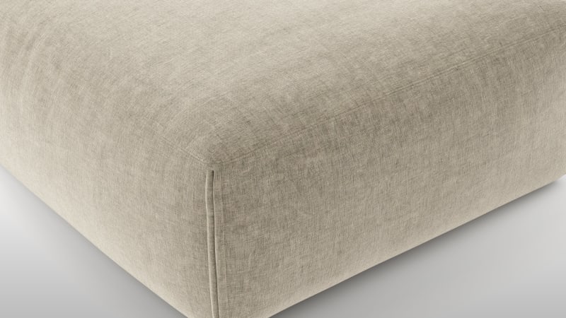 Le Mura Ottoman, Beige Gray Chenille
