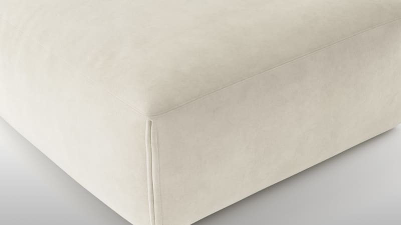 Le Mura Ottoman, Eggshell Vegan Suede