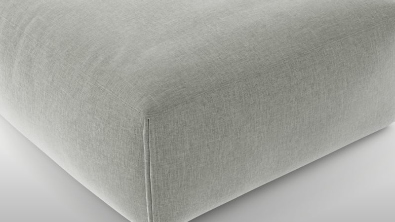 Le Mura Ottoman, Soft Gray Brushed Weave