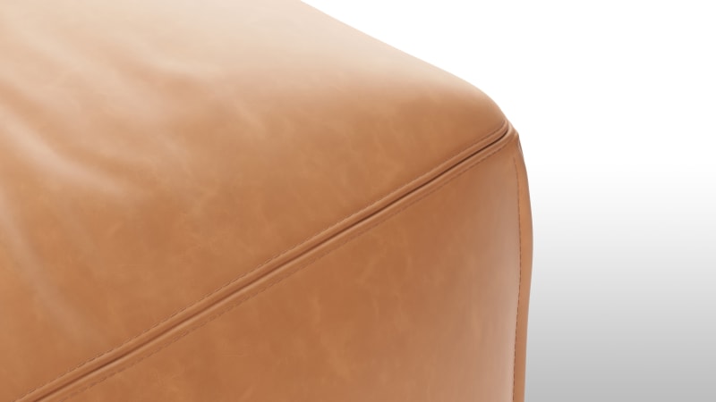 Le Mura Sectional Module, Armless Chair, Tan Vegan Leather