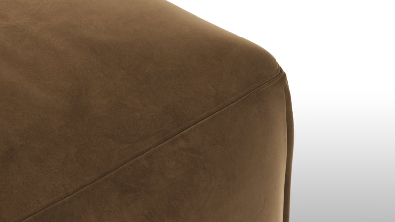 Le Mura Sectional Module, Left Arm, Brown Vegan Suede