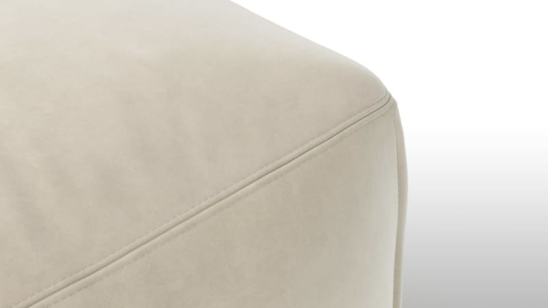 Le Mura Sectional Module, Left Arm, Eggshell Vegan Suede