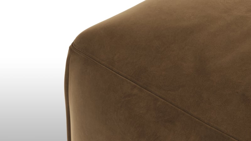 Le Mura Sectional Module, Right Arm, Brown Vegan Suede