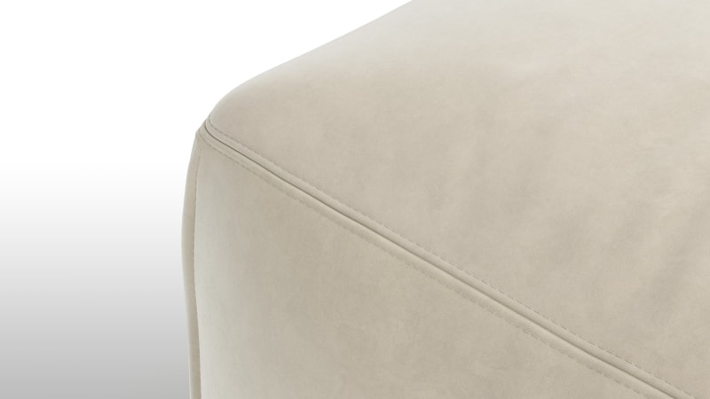 Le Mura Sectional Module, Right Arm, Eggshell Vegan Suede