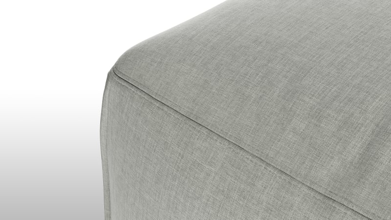 Le Mura Sectional Module, Right Arm, Soft Gray Brushed Weave