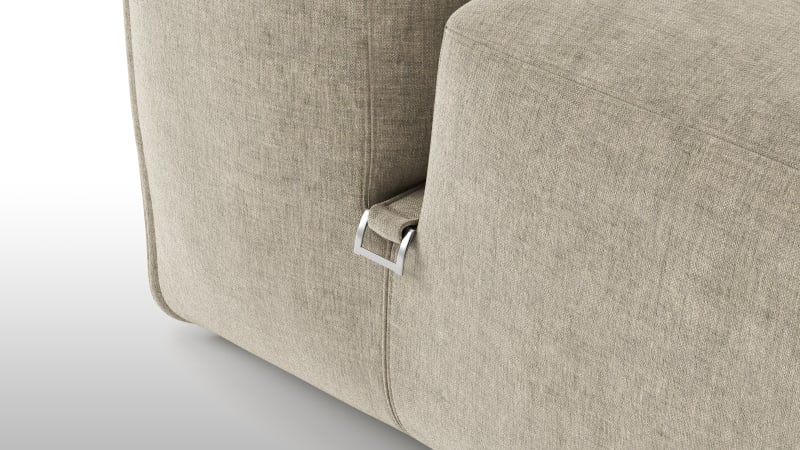 Le Mura Open End Sofa, Right, Beige Gray Chenille