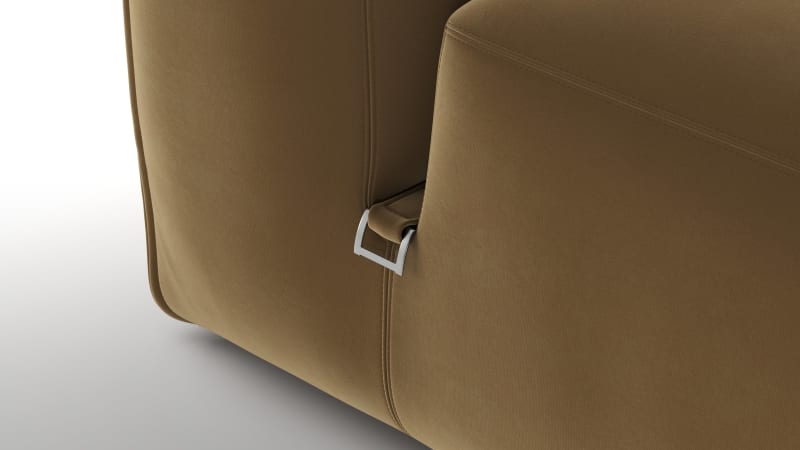 Le Mura Open End Sofa, Right, Old Gold Luxe Velvet