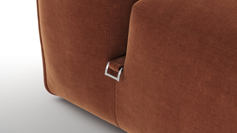 Le Mura Open End Sofa, Right, Rust Chenille
