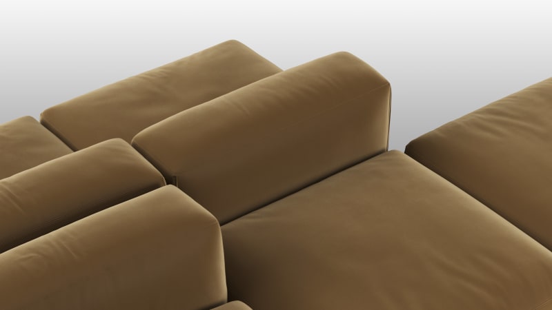 Le Mura Sectional Sofa, Dual Aspect, Left, Old Gold Luxe Velvet