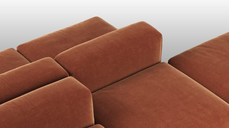 Le Mura Sectional Sofa, Dual Aspect, Left, Rust Chenille