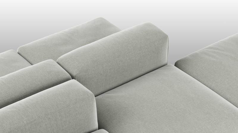 Le Mura Sectional Sofa, Dual Aspect, Left, Soft Gray Brushed Weave