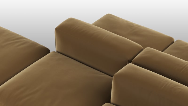 Le Mura Sectional Sofa, Dual Aspect, Right, Old Gold Luxe Velvet