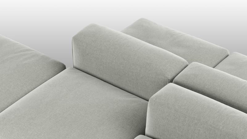 Le Mura Sectional Sofa, Dual Aspect, Right, Soft Gray Brushed Weave