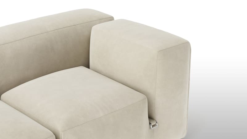 Le Mura Sectional Sofa, Eight Seater, Left, Eggshell Vegan Suede