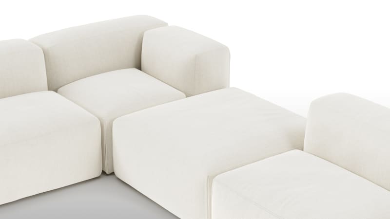 Le Mura Sectional Sofa, Eight Seater, Left, Natural Linen