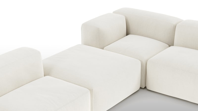 Le Mura Sectional Sofa, Eight Seater, Right, Natural Linen