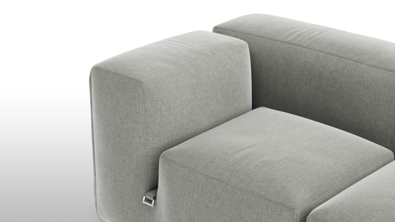 Le Mura Sectional Sofa, Eight Seater, Right, Soft Gray Brushed Weave