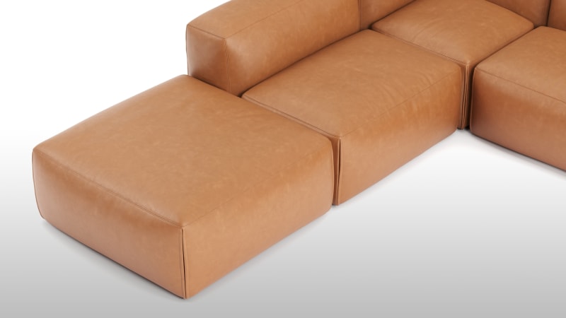 Le Mura Sectional Sofa, Left Corner, Tan Vegan Leather